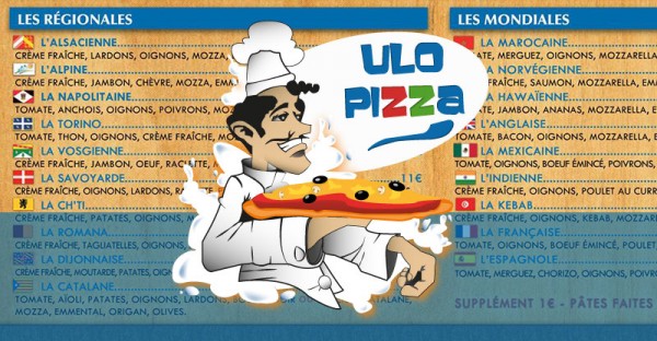 Création d'un panneau enseigne pour Ulo Pizza (ancienne carte)